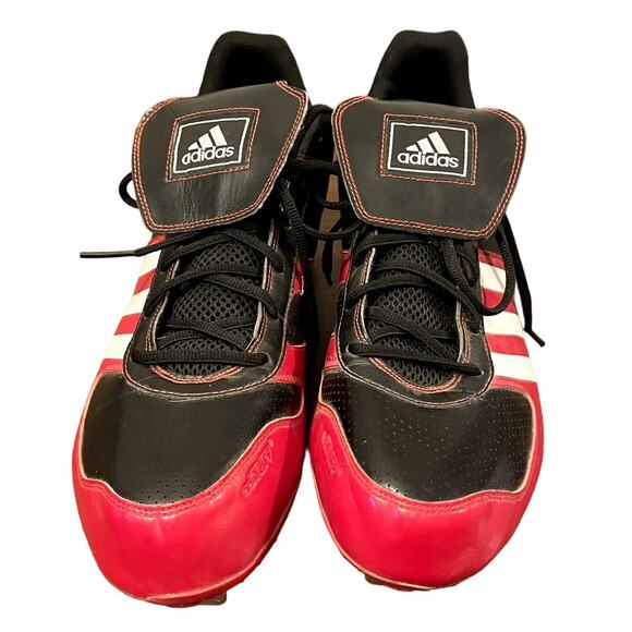 Adidas Baseball Cleats Black and Red Size Men's 15 - Picture 3 of 9